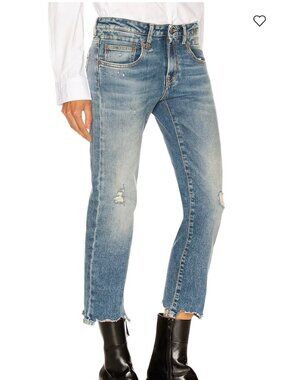 R13 Boy Straight Jeans 30 Carlton Stretch Boyfriend Blue Denim Designer $545